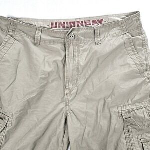 Unionbay Mens Khaki Tan Cotton Cargo Shorts Size 36 Utility Multi Pocket Hiking